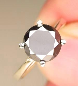 1 carat black diamond ring