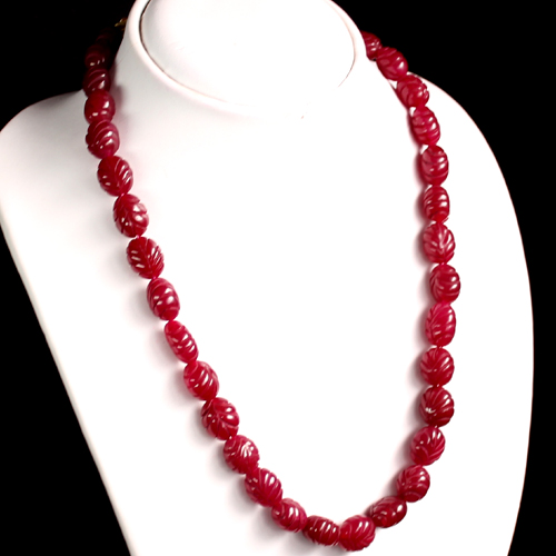 Shubham Jewels : Carved Ruby Necklace : RB001