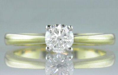   CT REAL WHITE HI DIAMOND 14K GOLD SOLITAIRE ENGAGEMENT RING $1  